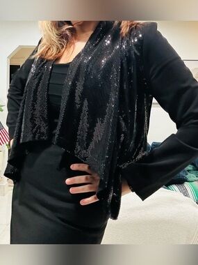 NWOT Black Sequin Blazer Lightweight Jacket